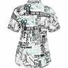 Womens shirt plus size with short sleeves and a modern print- Chalou multicolor Bettina, back